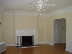 Living Room with Working Fireplace