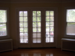 Living Room: French Doors, Windows, Radiators