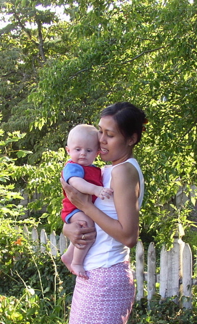 Lesley and baby Gabriel